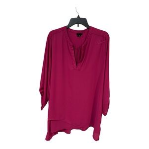 IMAN Blouse | Size 2X | Berry Pink